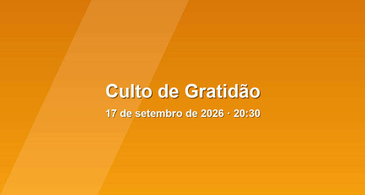 Culto de Gratidão